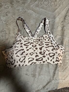 Neutral Animal Print Sports Bra - Women
